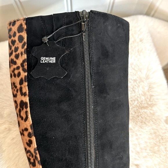 ALFANI BLACK LEATHER & CALF HAIR BOOTS - Picture 11 of 15